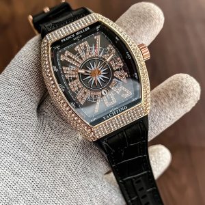 FRANCK MULLER GENEVE WITH FULL DIOMOND STUDDED DIAL NUMERALS QUARTZ MOVEMENT WATCH COLLECTION