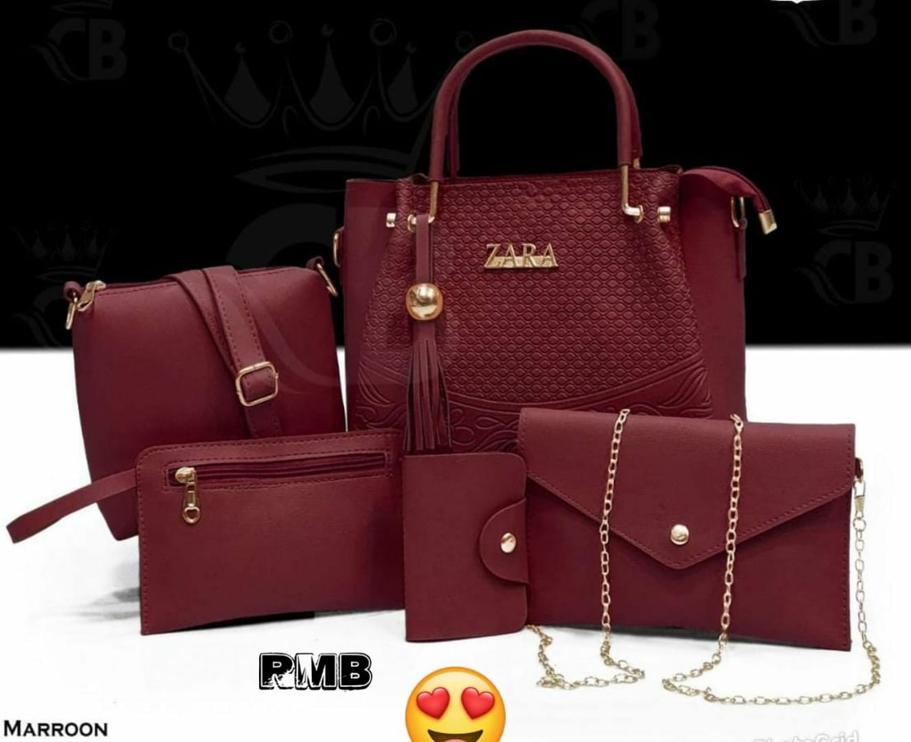 Pu Leather Plain Ladies Designer 7 Pieces Handbags Combo at Rs 1200/set in  Muzaffarpur