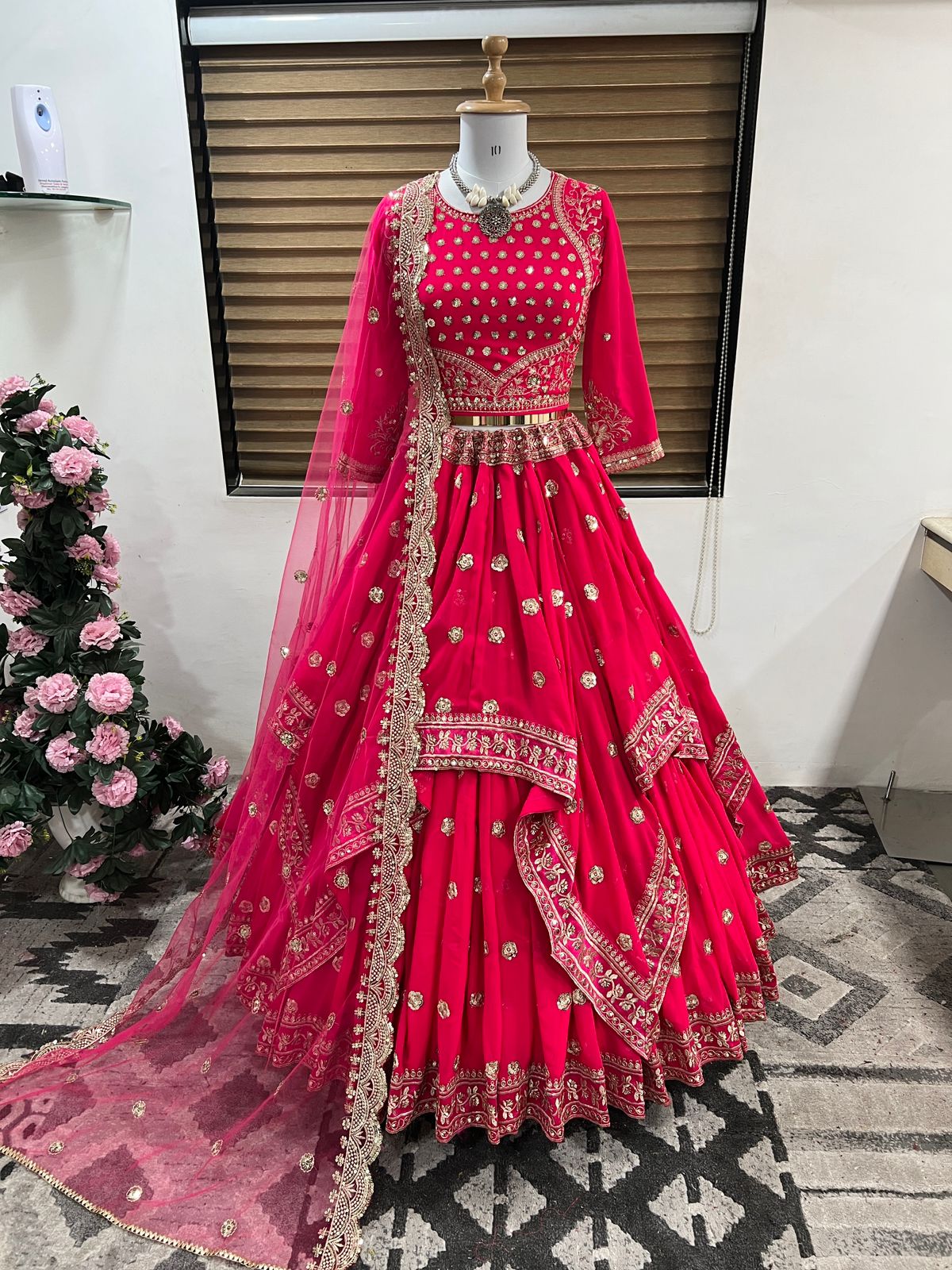 Luxury Bridal Brown Pink Wedding Lehenga Choli Online India USA UK – Sunasa