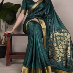 Presenting New Designer onam raw silk printed saree collection